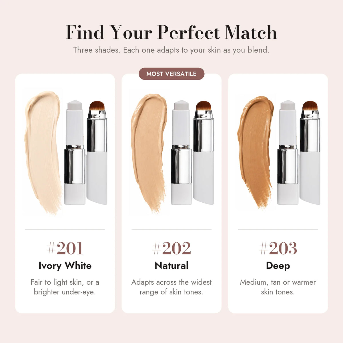 Velaire shades 201 Ivory White, 202 Natural and 203 Deep